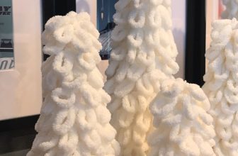 Learn how to Make Fluffy Yarn Wrapped Christmas Tree Decor | Thrifty Decor Chick