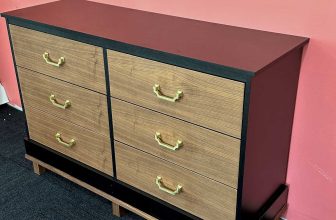 Walmart Dresser Makeover – From Stable Black To Black And Walnut