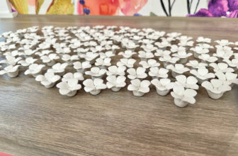 Dining Room DIY Flower Chandelier Progress